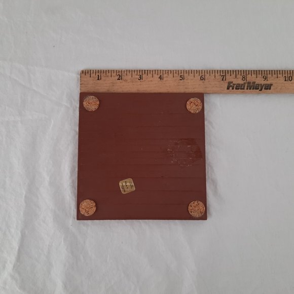 Vintage Hand Painted Sun Tile Trivet - Picture 3 of 7